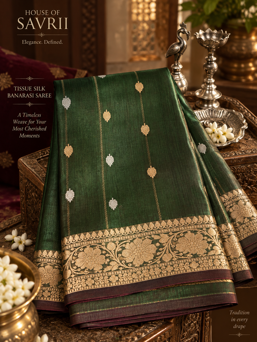 Banarasi Tissue Silk-Green