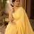 Mul Cotton- Checkered Saree With Tassel Border Yellow