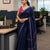 Mul Cotton Kantha Embroidery Saree Navy blue