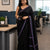 Mul Cotton Kantha Embroidery Saree Black