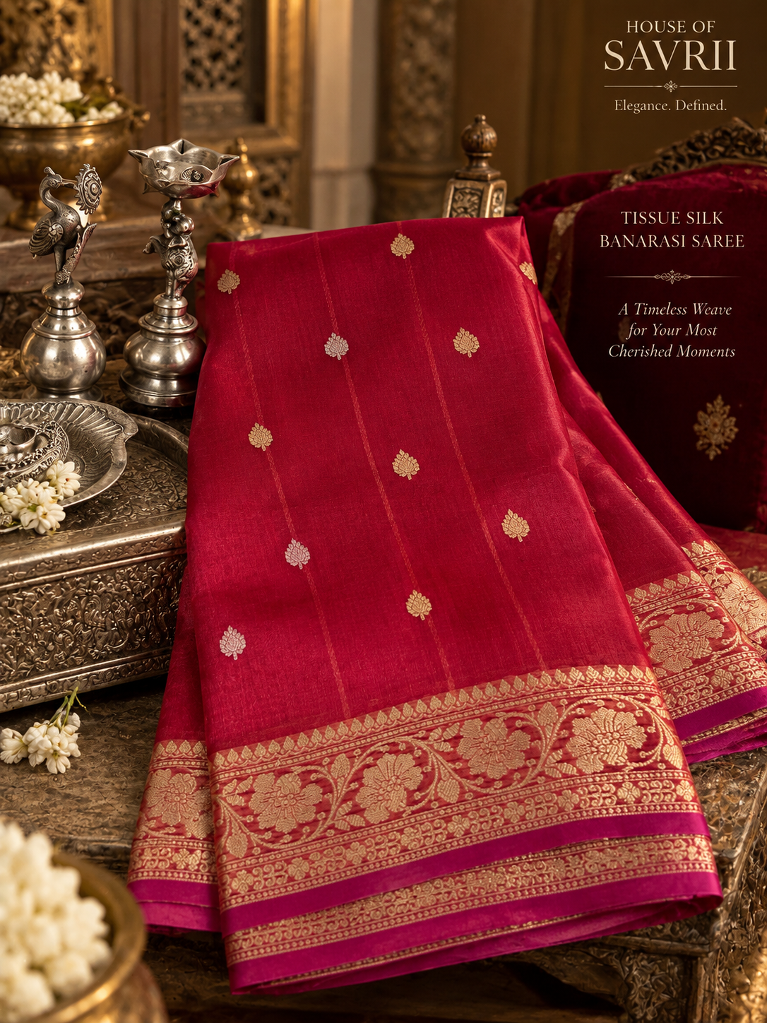 Banarasi Tissue Silk- Red