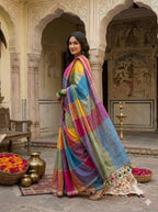 Pure Linen checks- Multicolour