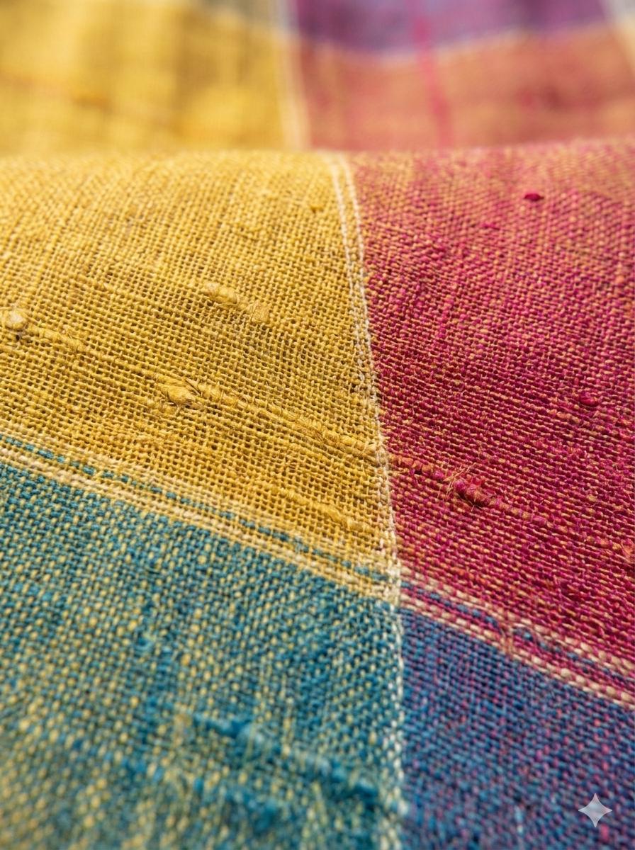 Pure Linen checks- Multicolour