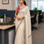 Mul Cotton Kantha Embroidery Saree White