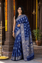 Dola Silk Saree indigo