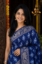 Dola Silk Saree indigo