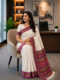 Assam Khadi Cotton Saree White