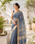 Neelvasant Linen Cotton Saree
