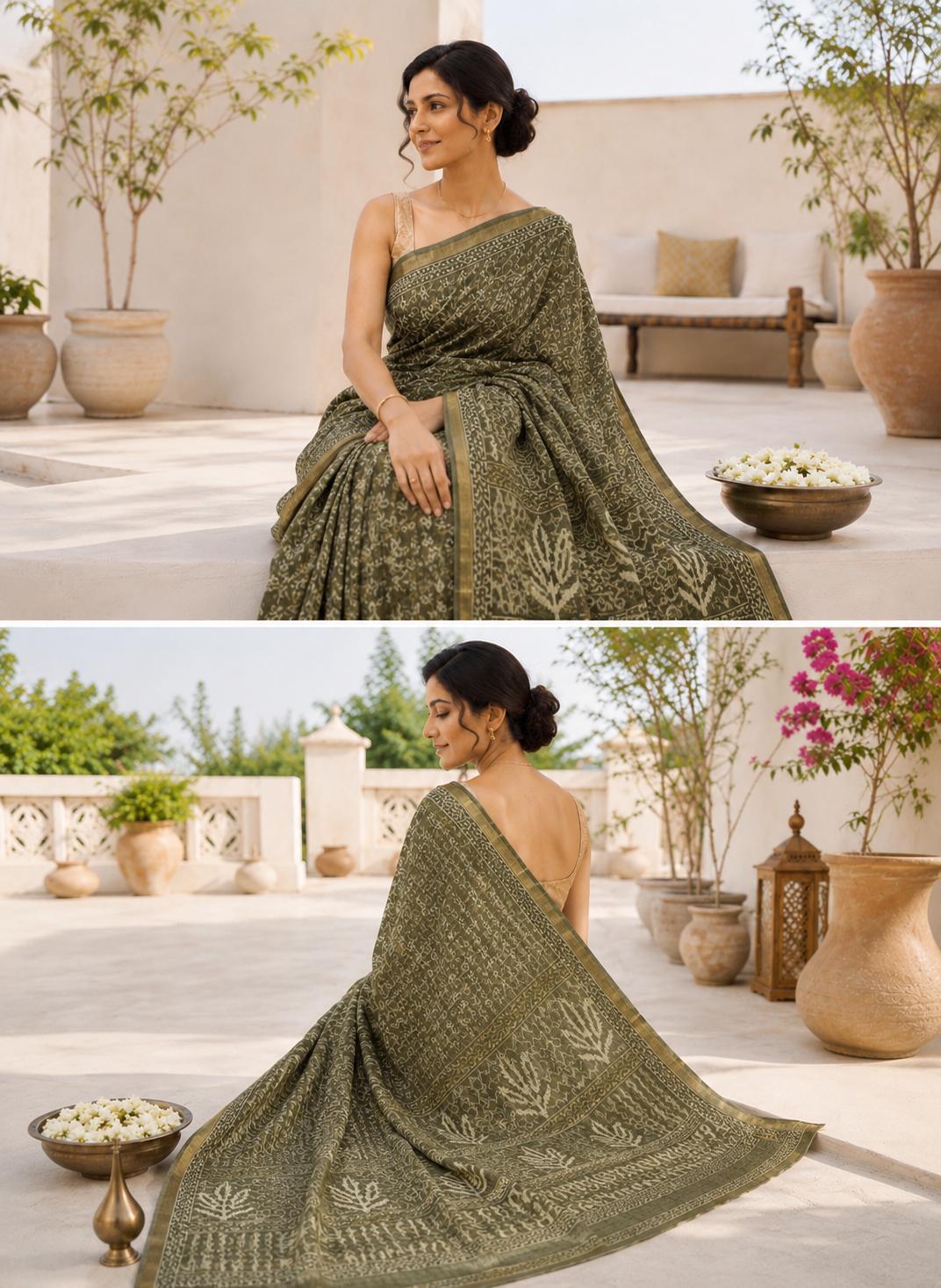 Vanashree Linen Cotton Saree