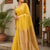 Silk Linen Saree Yellow