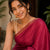 Silk Linen Saree Red
