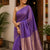 Silk Linen Saree Purple
