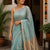 Silk Linen Saree Blue
