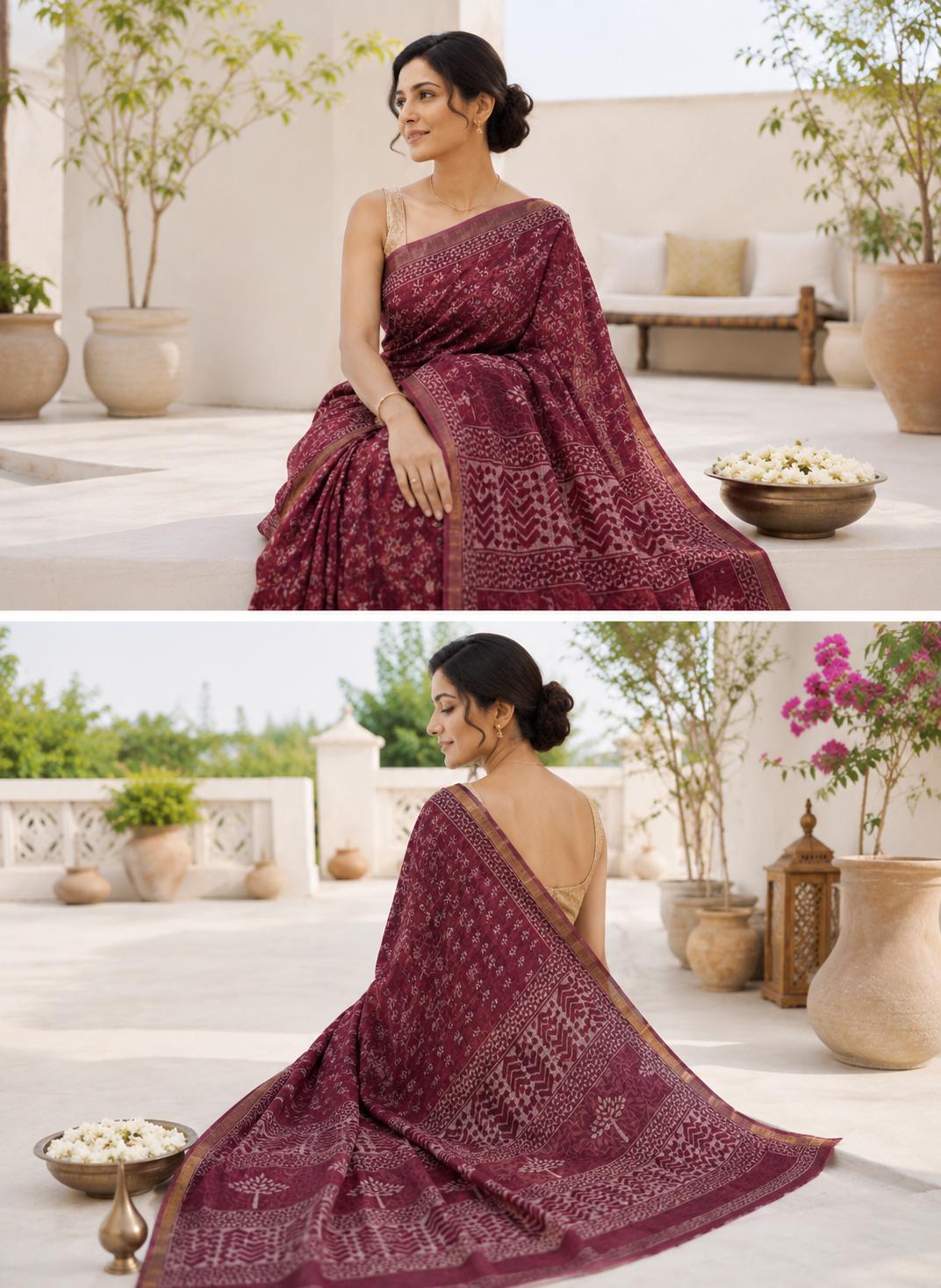 Vanrekha Linen Tissue Saree