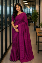 Cotton Jamdani Saree Black