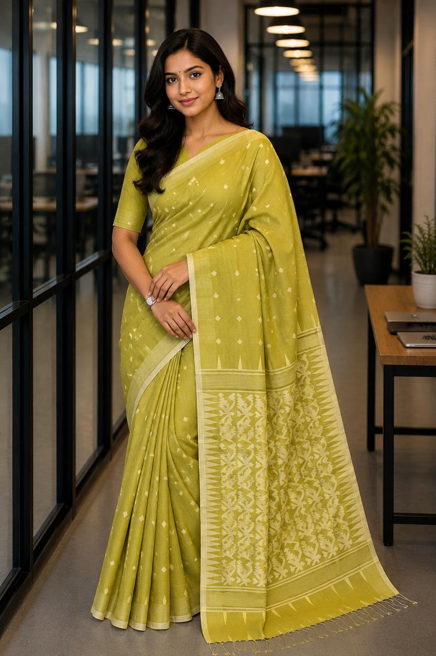 Cotton Silk Jamdani Saree