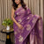 Banarasi Linen Tissue Saree Purple
