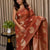 Banarasi Linen Tissue Saree Rust Orange