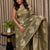 Banarasi Linen Tissue Saree Sage Green