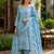 Jamdani Cotton Blend Suit Set Blue