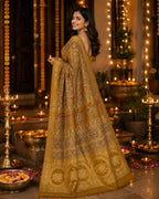 Premium Dola Silk Saree mustard yellow
