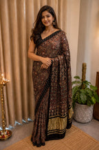 Modal Silk Saree with mirrorwork