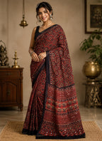 Modal Silk  Mirrorwork Saree