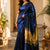 Plain Modal Silk Saree -Navy Blue