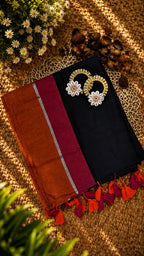 Mul Cotton Saree Black