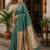 Silk Linen Saree Green