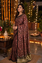 Modal Silk Saree with mirrorwork